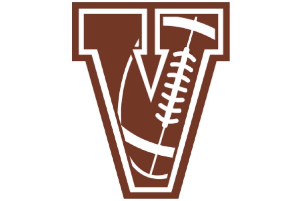 A Brown and White Logo of a Football