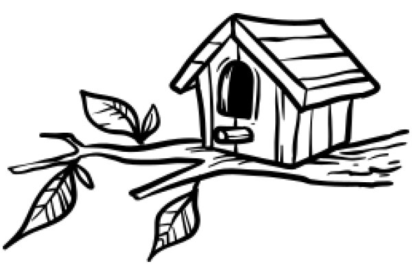 A Whimsical Illustration of a House on a Branch