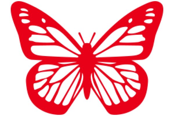 Vivid Red Butterfly Silhouette