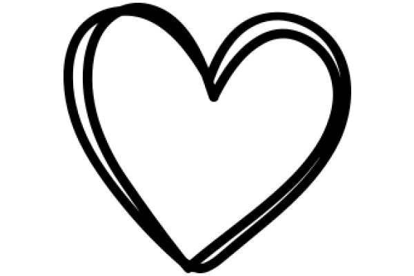 Simplistic Black Line Art of a Heart