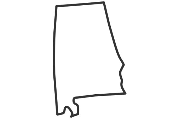 Simplistic Line Drawing of a State Outline