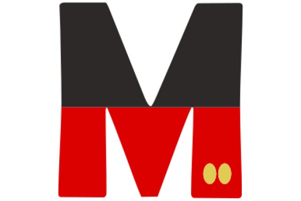 Stylized Letter 'M' with Red and Black Colors