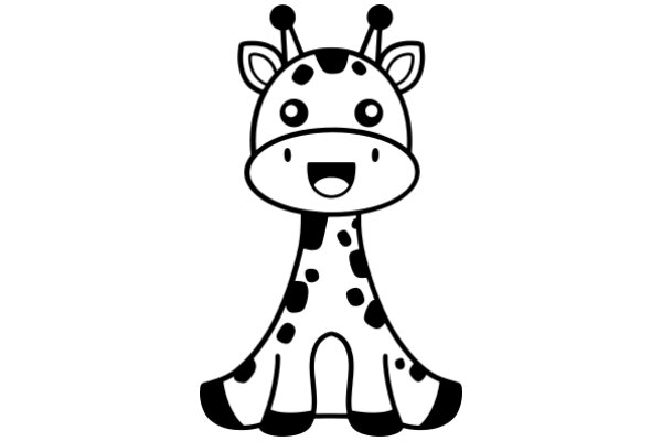 A Delightful Cartoon of a Spotted Giraffe