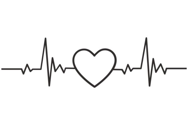 Simplistic ECG Line with a Heart Symbol