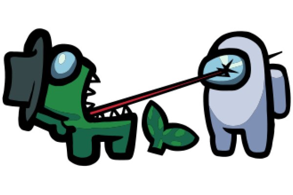 A Playful Interaction Between Cartoon Creatures