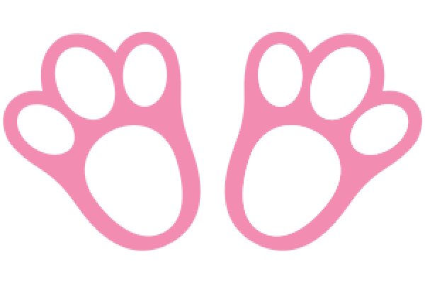 Pink Paw Prints on a White Background