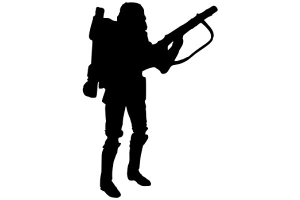 Silhouette of a Heroic Figure with a Rifle