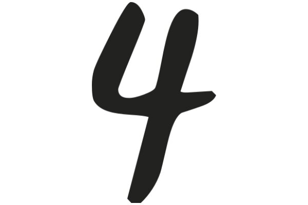 Simplistic Black Logo of the Number Four