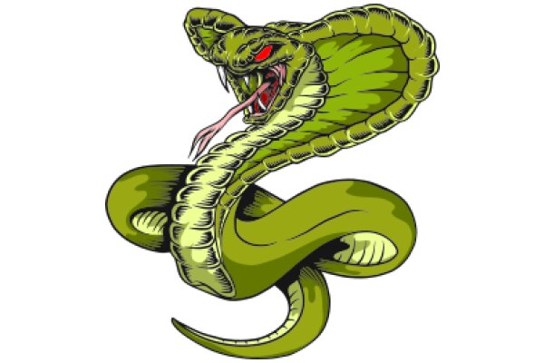 Vivid Illustration of a Cartoon Python with a Tongue Out