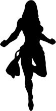 Silhouette of a Female Superhero in Action