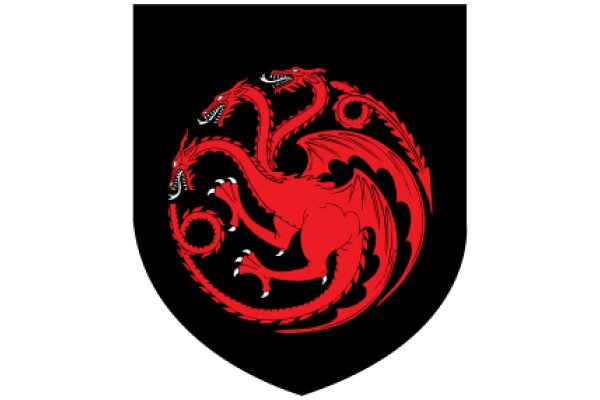 Vivid Red Dragon Emblem on Black Background