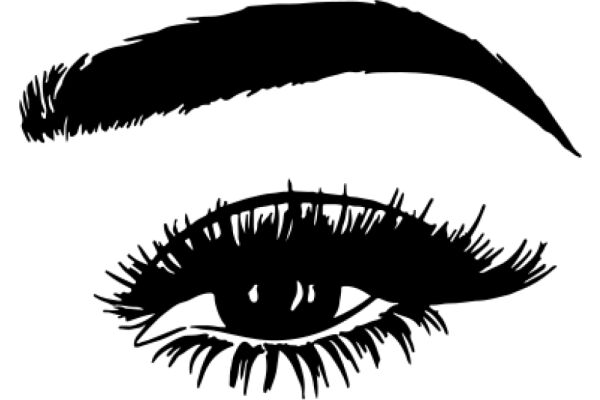 A Close-up of an Eye with a Stylized Eyebrow