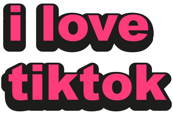 A Playful Display of Affection: The Pink and Black 'I Love TikTok' Logo