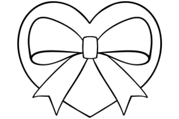 Simplistic Line Drawing of a Bow Tie