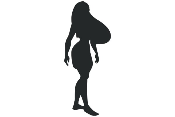 Silhouette of a Person with a Large Head and Small Body