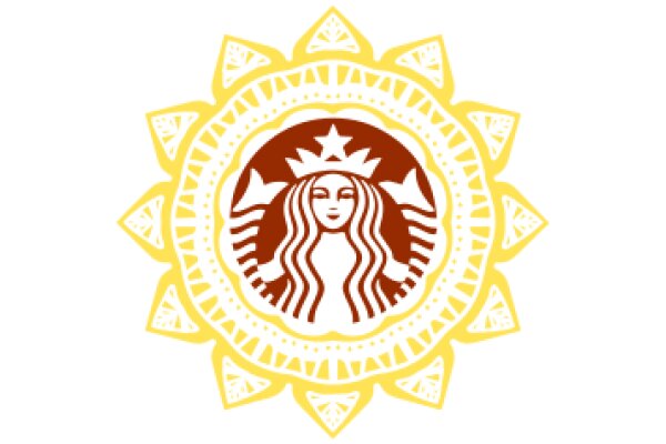 Stylized Starbucks Logo with Sunburst Design