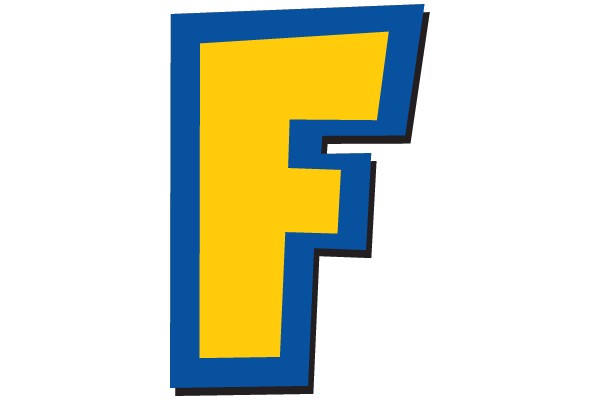 Vibrant Logo Design: A Stylized Letter 'F' in Blue and Yellow