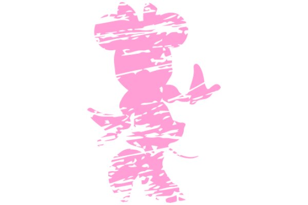 Stylized Pink Character with Distressed Texture