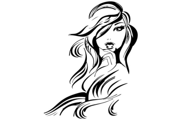 Stylized Portrait of a Woman with a Dramatic Expression