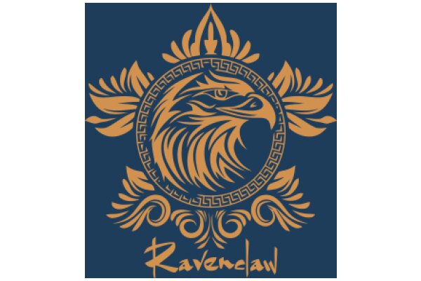 Stylized Eagle Logo with Greek Key Design and the Word 'Ravenclaw' Below