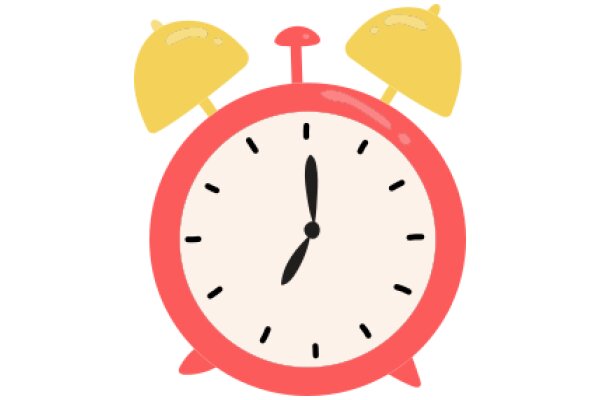 A Playful Illustration of a Clock with Two Yellow Objects on Top