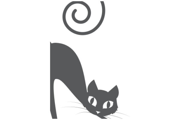 A Whimsical Scene: A Cat and a Spiral