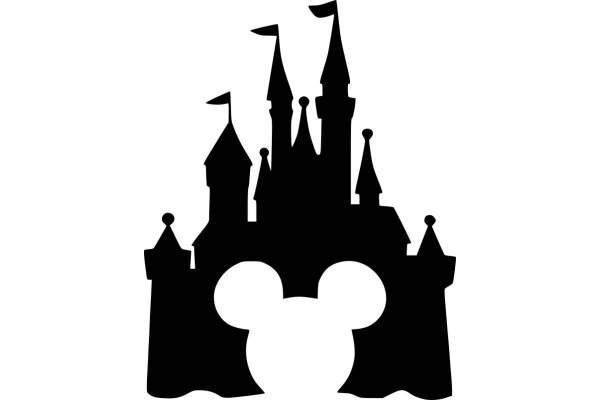 A Silhouette of a Disney Castle and Surrounding Buildings