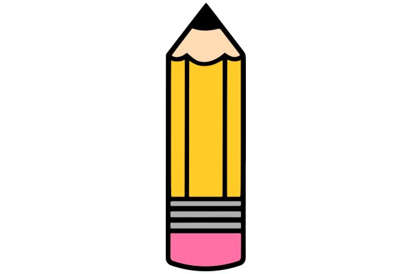 A Vibrant Pencil Icon with a Pink Eraser