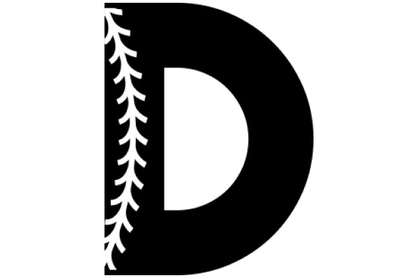 A Graphic Design of a Letter 'D' with a Tree Branch Design Inside