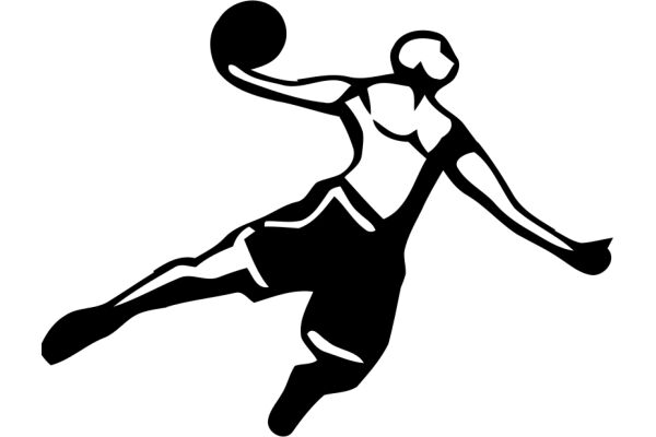 Dynamic Silhouette of a Basketball Player in Action