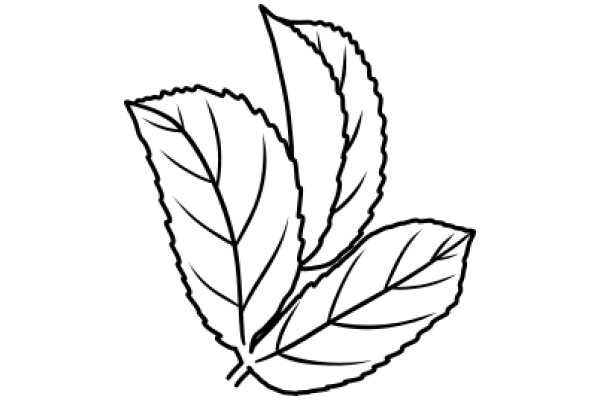 Simplistic Line Drawing of a Leafy Plant