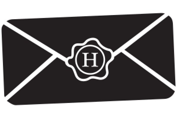 A Stylish Black Envelope with a White Logo