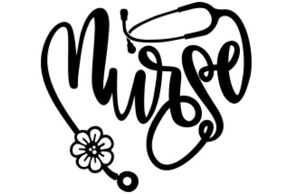 Stylized Nurse's Stethoscope with a Flower