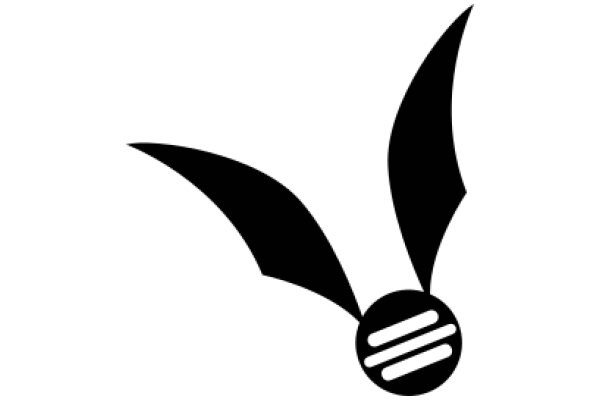 Stylized Logo of a Bat with a Round Symbol