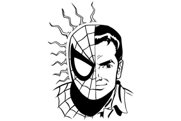 A Illustration of Spider-Man's Face and Mask