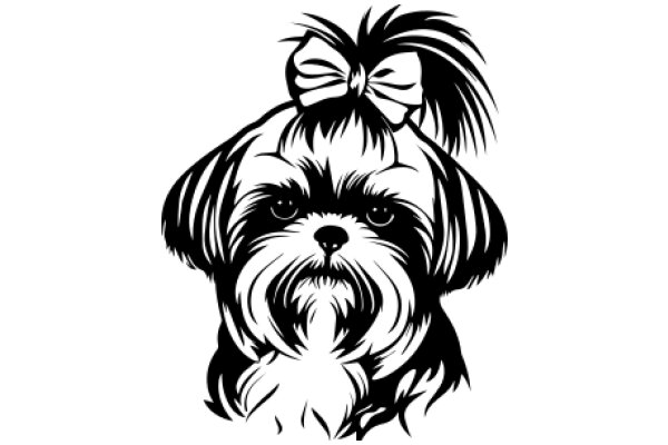 Stylish Poodle with a Bow: A Illustration