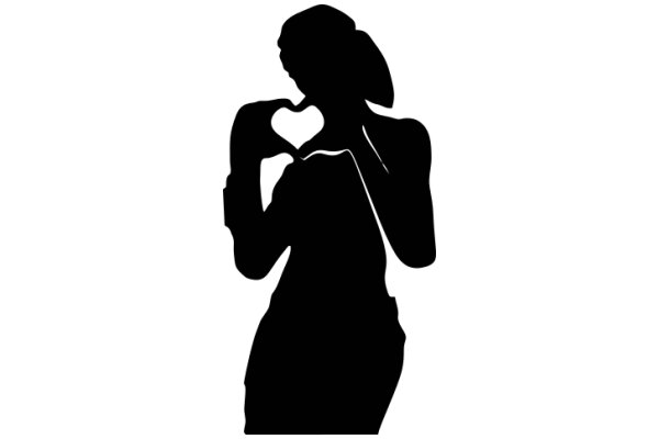 Silhouette of a Person Holding a Heart