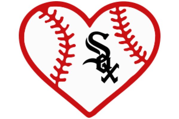 A Red and White Heart Emblem with a Black Sox Logo