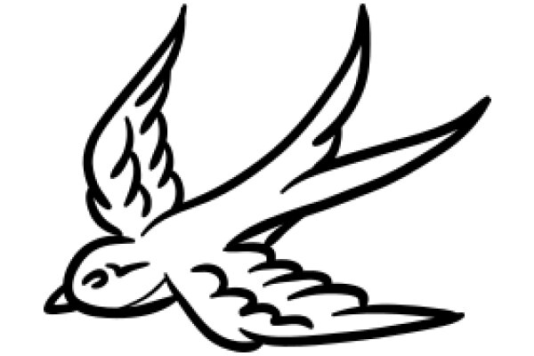 Stylized Drawing of a Bird in Flight