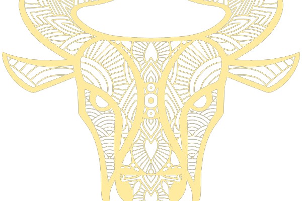 Stylized Bull Design with Intricate Patterns