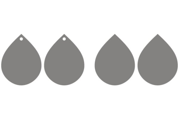 Three Gray Drops on a White Background