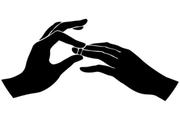 A Silhouette of Two Hands Clasping Fingers Together