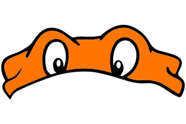 Vivid Orange Cartoon Character with a Surprised Expression