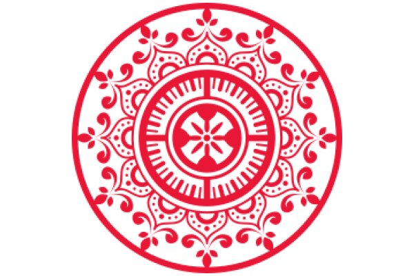 Vibrant Red and White Mandala Design