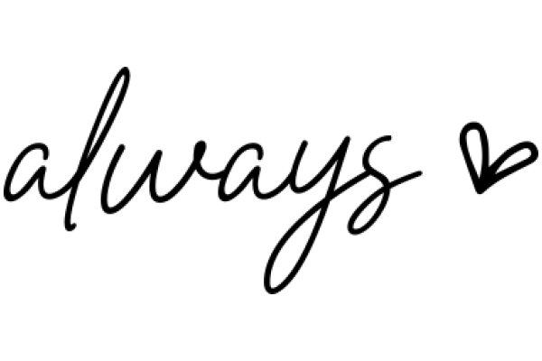 Handwritten Sign with the Word 'Always' and a Heart Symbol