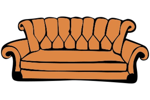 Vintage Orange Sofa with Curved Armrests