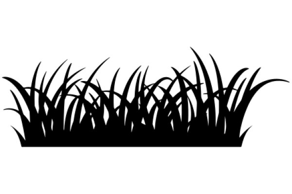 Stylized Black Silhouette of Tall Grass