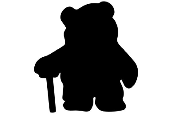 A Silhouette of a Teddy Bear with a Cane