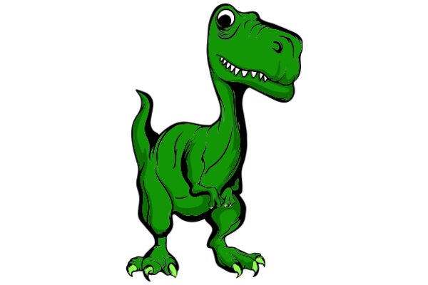 Vibrant Green Cartoon T-Rex