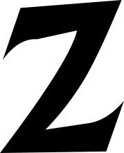 Stylized Black Letter 'Z' on a White Background